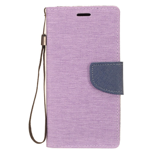 GSA Denim Flip Wallet Case for Motorola Moto G7 Play, XT1952 Purple/Blue