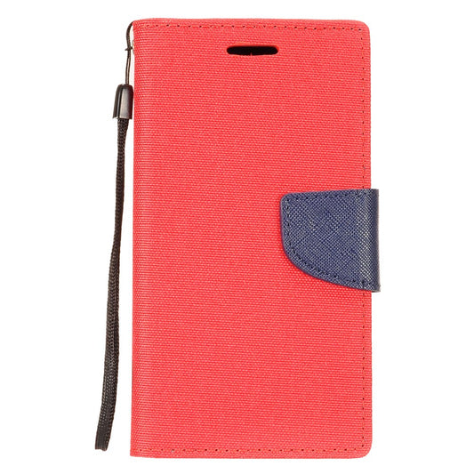 GSA Denim Flip Wallet Case for Motorola Moto G7 Play, XT1952 Red/Blue