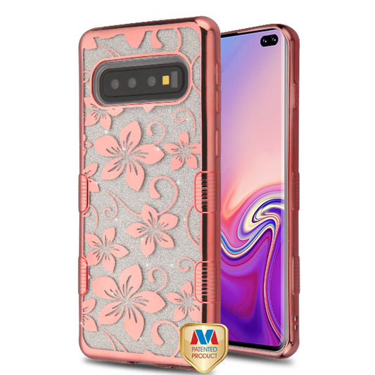 MyBat Electroplated Tuff Hybrid Case for Samsung S10 Plus (6.4") - Hibiscus
