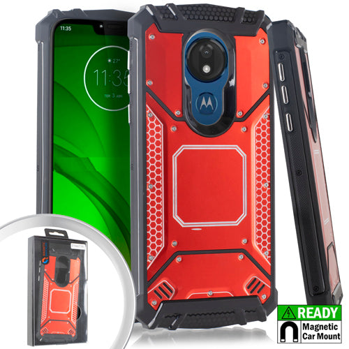 GSA Screw Metal Jacket Case for Motorola Moto G7 Power & Supra - Red/Black