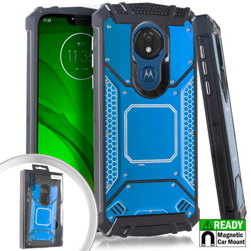 GSA Screw Metal Jacket Case for Motorola Moto G7 Power & Supra - Blue/Black