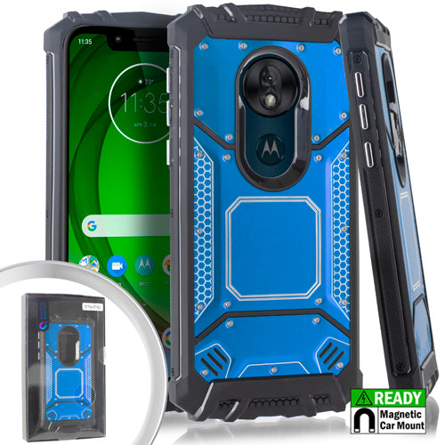 GSA Screw Metal Jacket Case for Motorola Moto G7 Play, XT1952 - Blue/Black