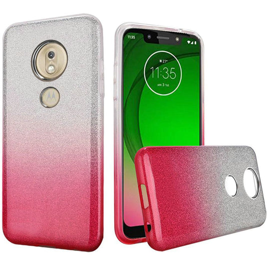 GSA Gradient Glitter Candy Case for Motorola Moto G7 Play, XT1952 Pink