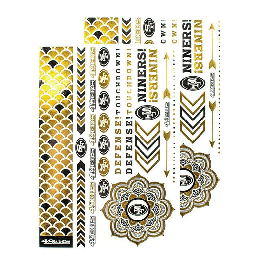 Little Earth NFL San Francisco 49ers Temporary Foil Tattoos Two Sheets