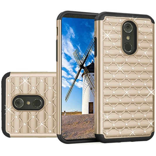 GSA Studded Rhinestone Bling Diamond Case for LG Stylo 4 Gold