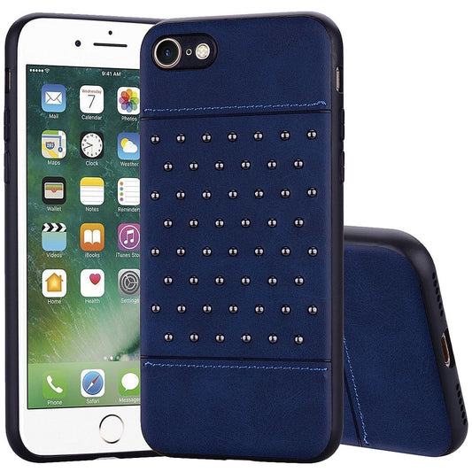 GSA Luxury Hybrid Premium Rivet Case For iPhone SE (2022-20), 8 & 7 (4.7") Blue