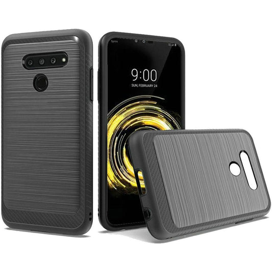 GSA Slim Brushed Case w/Edge Design for LG V50 ThinQ - Black