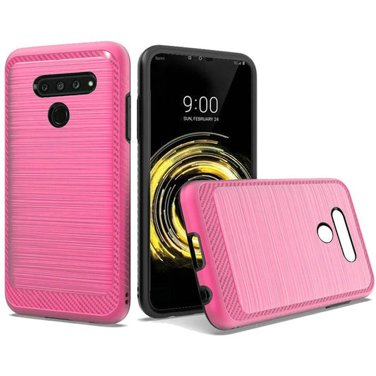 GSA Slim Brushed Case w/Edge Design for LG V50 ThinQ - Hot Pink