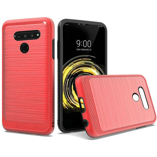 GSA Slim Brushed Case w/Edge Design for LG V50 ThinQ - Red