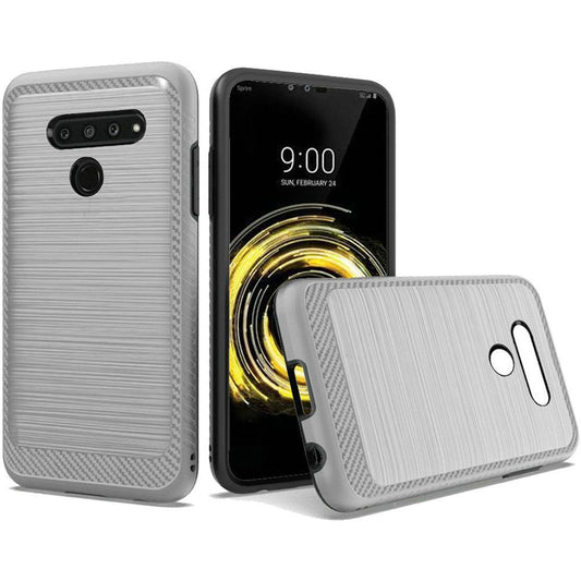 GSA Slim Brushed Case w/Edge Design for LG V50 ThinQ - Silver