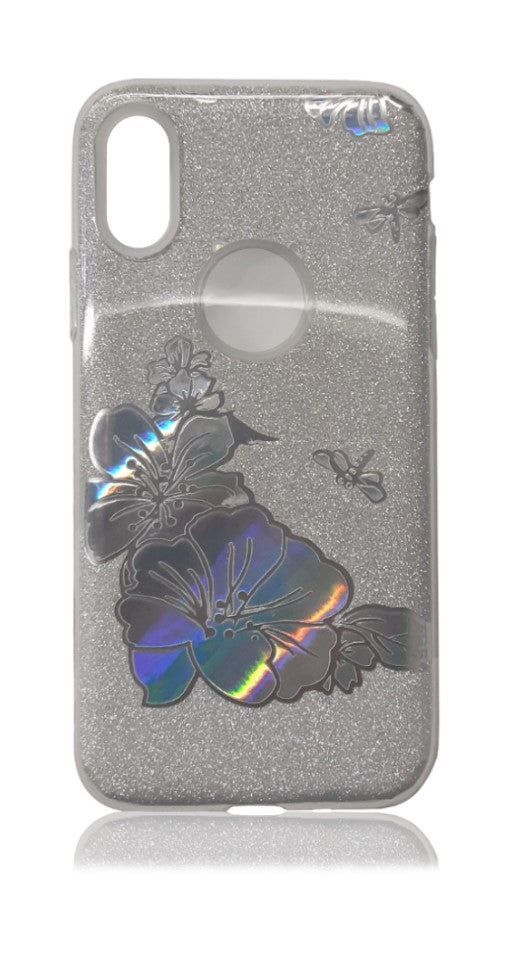 GSA Fancy Hibiscus Flower Candy Case For iPhone X/XS - Silver