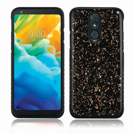 GSA Frozen Gold Glitter Slim Hybrid Case For LG Stylo 5 - Black