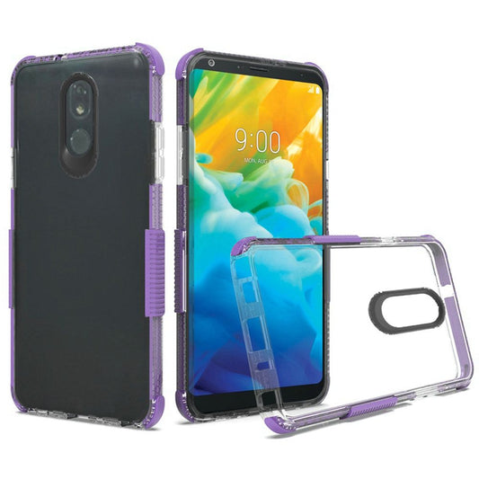 GSA Premium Ultra Edge Shockproof Bumper Case For LG Stylo 5 - Clear/Purple