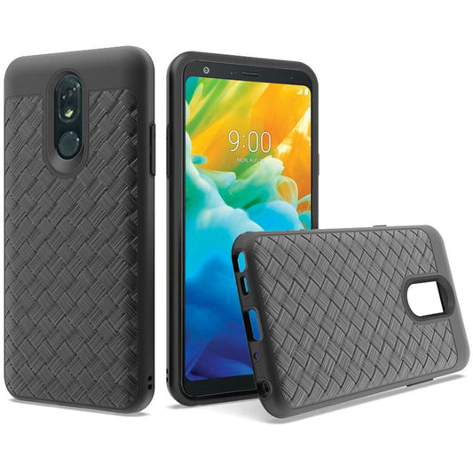 GSA Woven Texture Dual Layer Hybrid Case For LG Stylo 5 - Black