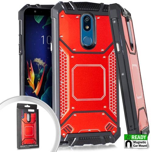 GSA Screw Metal Jacket Hybrid Case for LG K40 - Red/Black