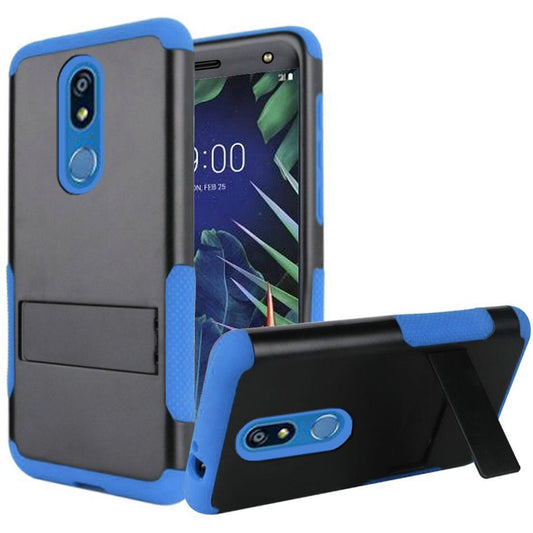 GSA Snap-On Hybrid Case w/Kickstand for LG K40, Harmony 3 - Black/Blue