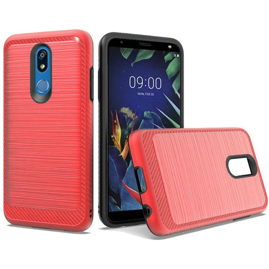 GSA Slim Brushed Case w/Edge Design for LG K40,Harmony 3 Solo LTE - Red