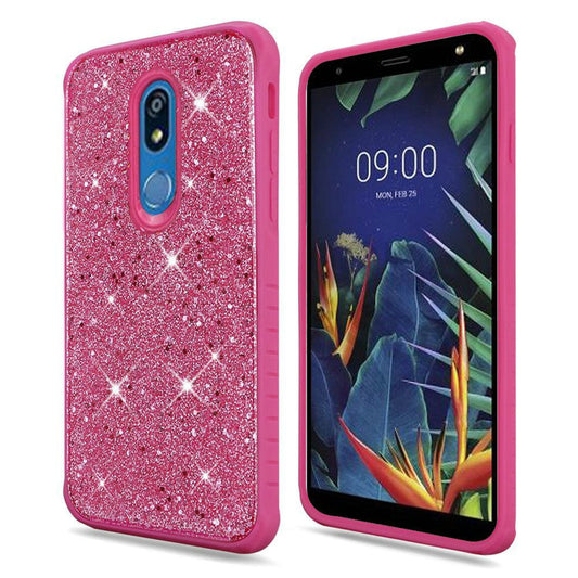 GSA Chunky Glitter Bling Candy Case for LG K40/Harmony 3 - Hot Pink