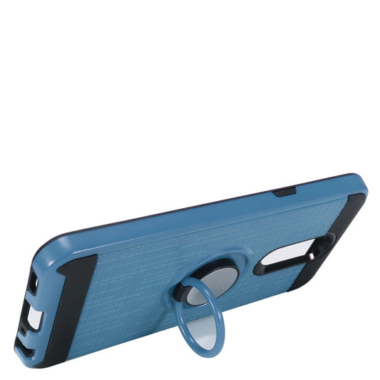 GSA Brushed Hybrid w/Ring Stand For LG K40 LM-X420, LG Solo LTE Blue/Black