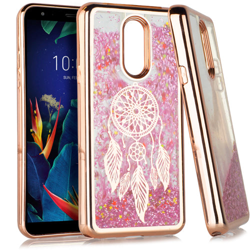 GSA Liquid Glitter Case For LG K40 LM-X420, LG Solo Dream Catcher Rose Gold