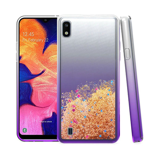 GSA Liquid Glitter Gradient Candy Case For Samsung Galaxy A10e - Clear/Purple