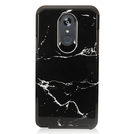 GSA Marble Hybrid Case For LG Stylo 5, LM-Q720 - Black Marble