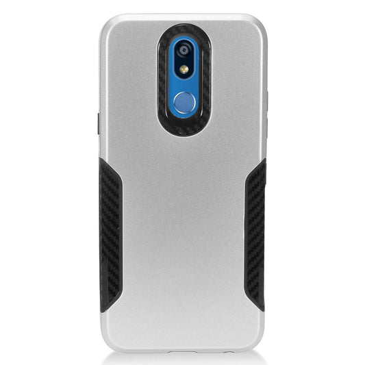 GSA Carbon Fiber Grip Hybrid Case for LG K40, Harmony 3 Silver/Black