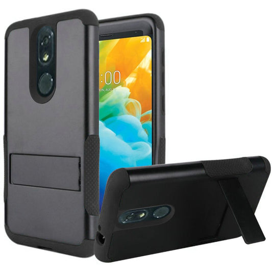 GSA Snap-on Rugged Hybrid Kickstand Case For LG Stylo 5 - Black