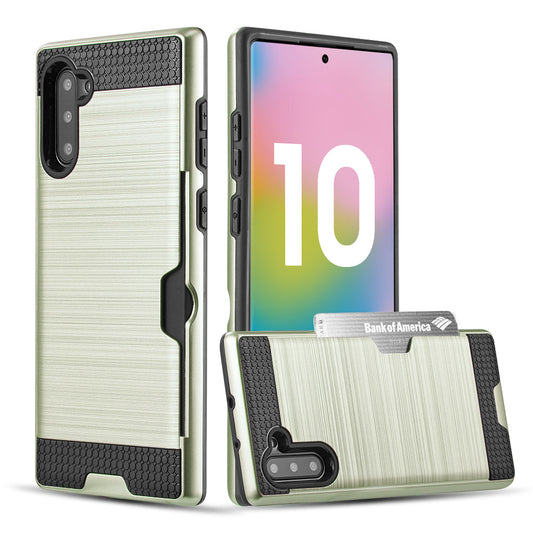 GSA Brushed Card Holder Case for Samsung Galaxy Note 10 (6.3") Gold