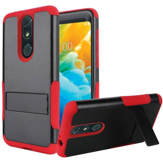 GSA Snap-On Rugged Kickstand Hybrid Case For LG Stylo 5 Black Red