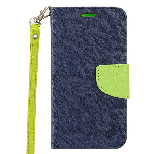 GSA Two Tone Wallet Case For iPhone 8+ & 7+ (5.5") Dark Blue, Neon Green