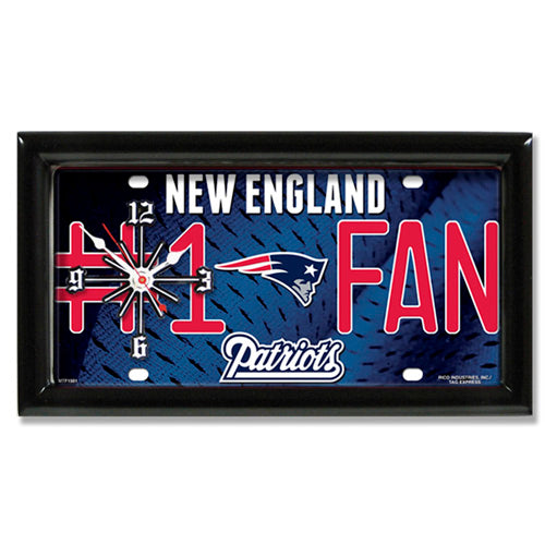 GTEI NFL New England Patriots #1 Fan Wall/Desk Clock for Home or Office