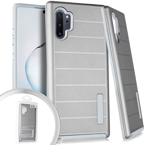 GSA Deluxe Textured Stripe Case for Samsung Galaxy Note 10 Plus - Silver