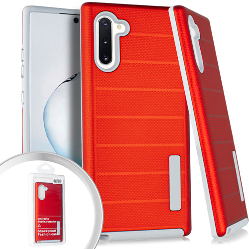GSA Deluxe Textured Stripe Case for Samsung Galaxy Note 10 (6.3") - Red