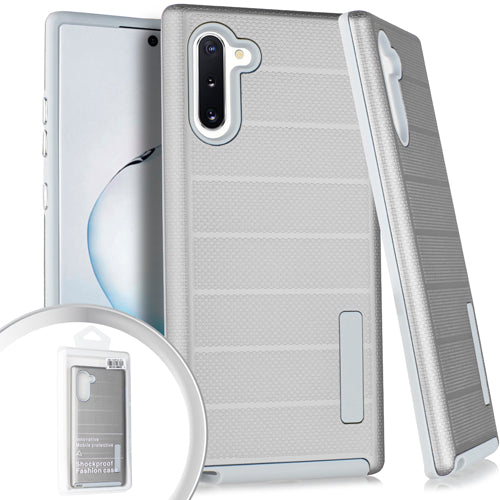 GSA Deluxe Textured Stripe Case for Samsung Galaxy Note 10 (6.3") - Silver