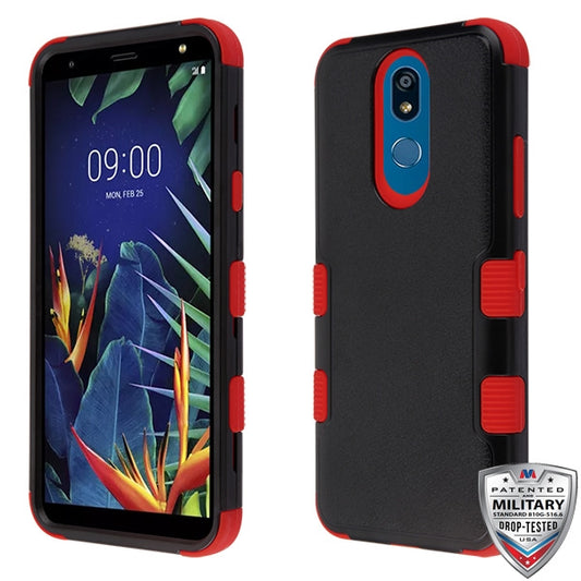MyBat Tuff Natural Snap On Hybrid Case for LG K40 - Black/Red