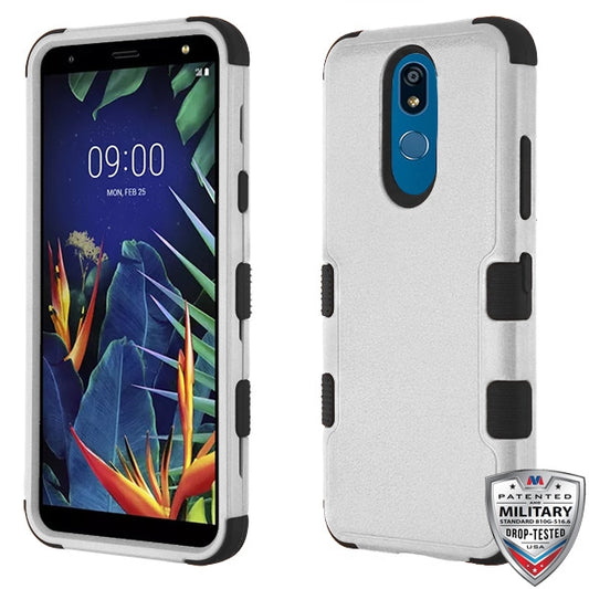 MyBat Tuff Natural Hybrid Case for LG K40, Harmony 3, Solo  Gray/Black