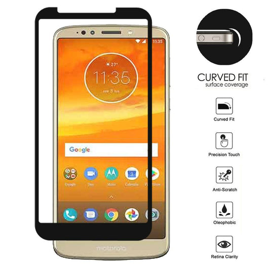 GSA Black Boarder Full Tempered Glass for Motorola Moto E6 Qty 2