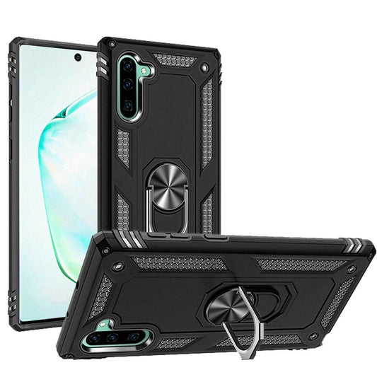 GSA Slim Shockproof Case w/Ring Stand for Samsung Note 10 (6.3") - Black