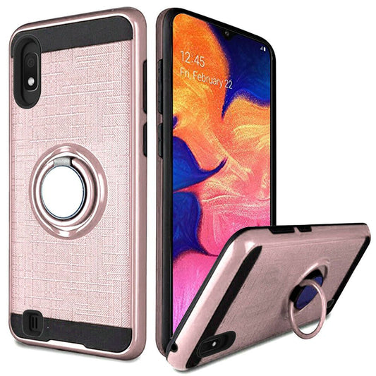 GSA Brushed Matte Hybrid Ring Stand Case For Samsung Galaxy A10e - Rose Gold