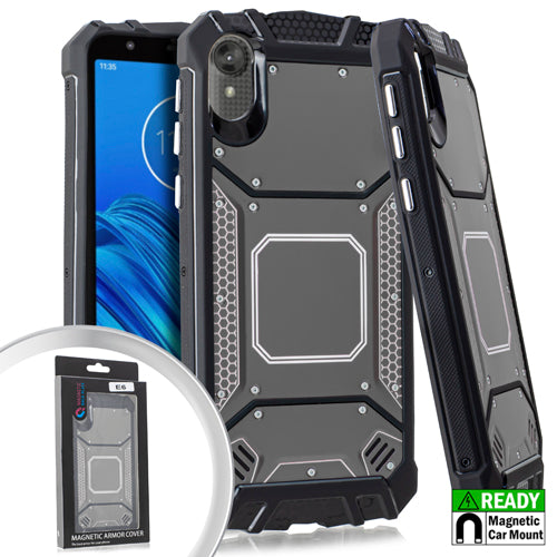 GSA Screw Metal Jacket Hybrid Case for Motorola Moto E6 - Gray/Black