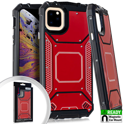 GSA Screw Metal Jacket Hybrid Case For Apple iPhone 11 (6.1") - Red/Black