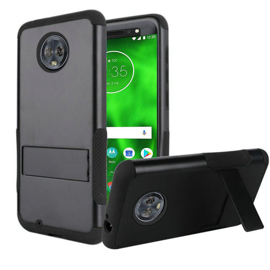 GSA Snap-On Hybrid Case w/Kickstand For Motorola Moto G7 Play - Black