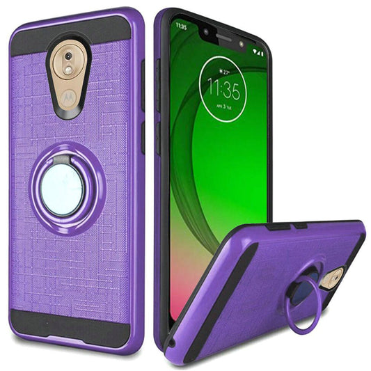GSA Brushed Case w/Ring Stand for Motorola Moto G7 Play, XT1952 - Purple