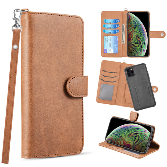 GS Flip Wallet Detachable Case For iPhone 11 Pro Max (6.5") - Light Brown
