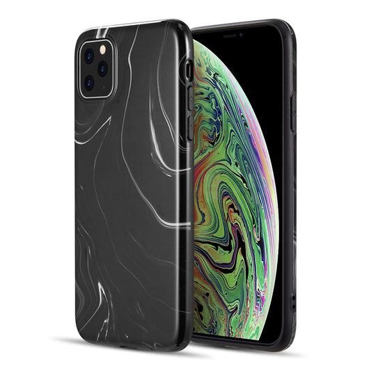 GSA Milky Marble Collection Candy Case For iPhone 11 Pro Max (6.5") -Black Swirl