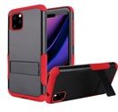 GSA Tough Snap-on Rugged Kickstand Case For iPhone 11 Pro (5.8")-Black/Red