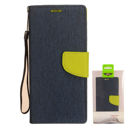 GSA Denim Flip Wallet Case for Samsung Galaxy Note 10 (6.3") - Blue/Green
