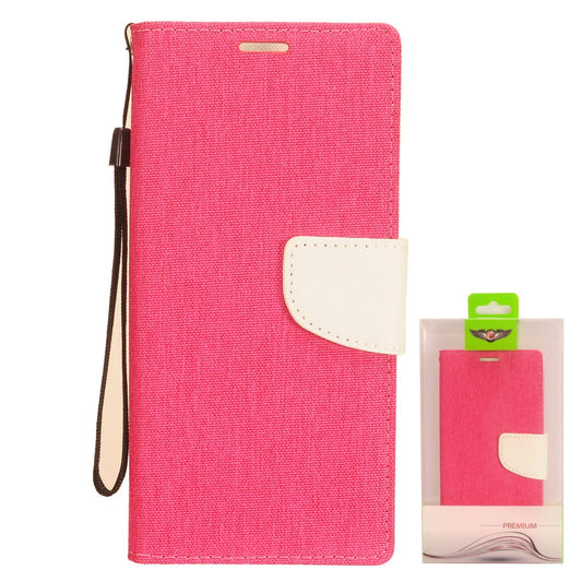 GSA Two-Tone Denim Flip Wallet Case for iPhone 11 Pro (5.8") - Pink/White