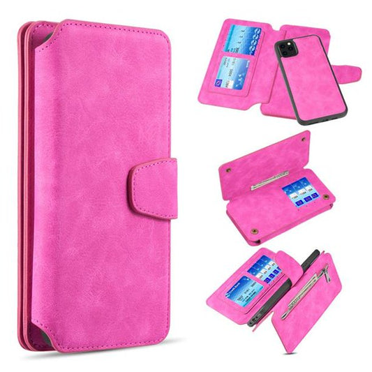 GSA Luxury Leather Flip Wallet Case For iPhone 11 Pro (5.8") - Hot Pink